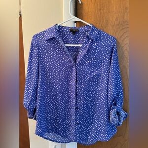 Blue Polka Dot Women's Top
